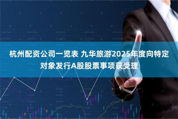 杭州配资公司一览表 九华旅游2025年度向特定对象发行A股股票事项获受理