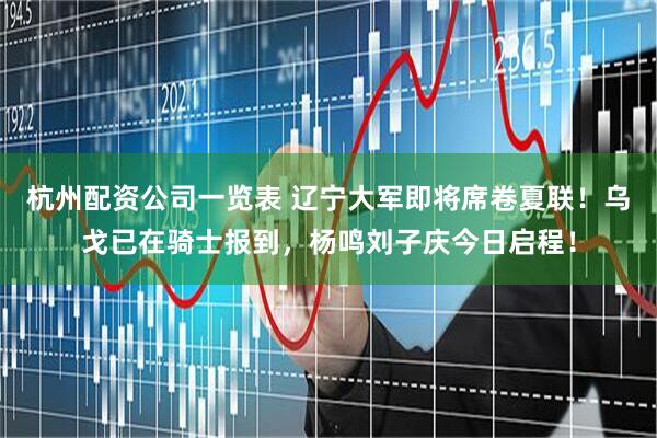 杭州配资公司一览表 辽宁大军即将席卷夏联！乌戈已在骑士报到，杨鸣刘子庆今日启程！