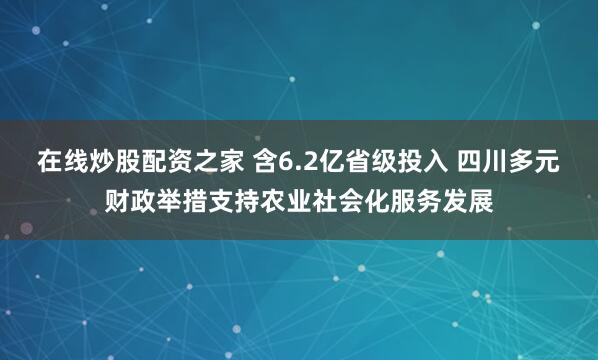在线炒股配资之家 含6.2亿省级投入 四川多元财政举措支持农业社会化服务发展
