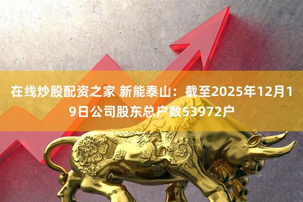 在线炒股配资之家 新能泰山：截至2025年12月19日公司股东总户数53972户