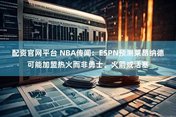 配资官网平台 NBA传闻：ESPN预测莱昂纳德可能加盟热火而非勇士、火箭或活塞